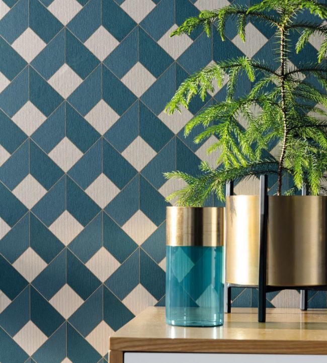 Square Room Wallpaper - Teal