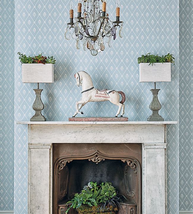 Alma Wallpaper - Blue - Cole & Son