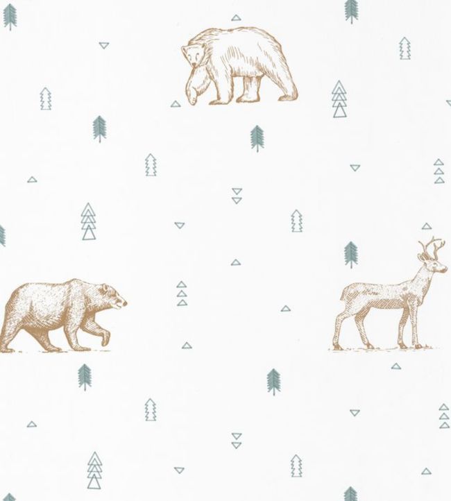 Grizzly Bears Wallpaper - White