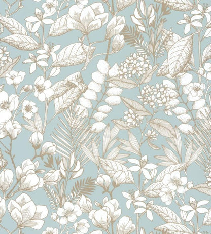 Lovely Fields Wallpaper - Teal