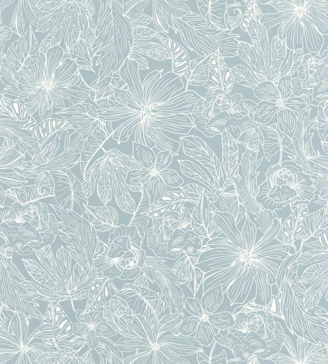 Tropical Sun Wallpaper - Silver 