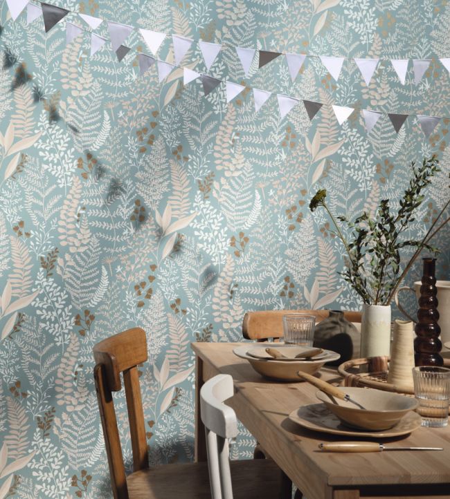 Woodland Room Wallpaper 2 - Teal