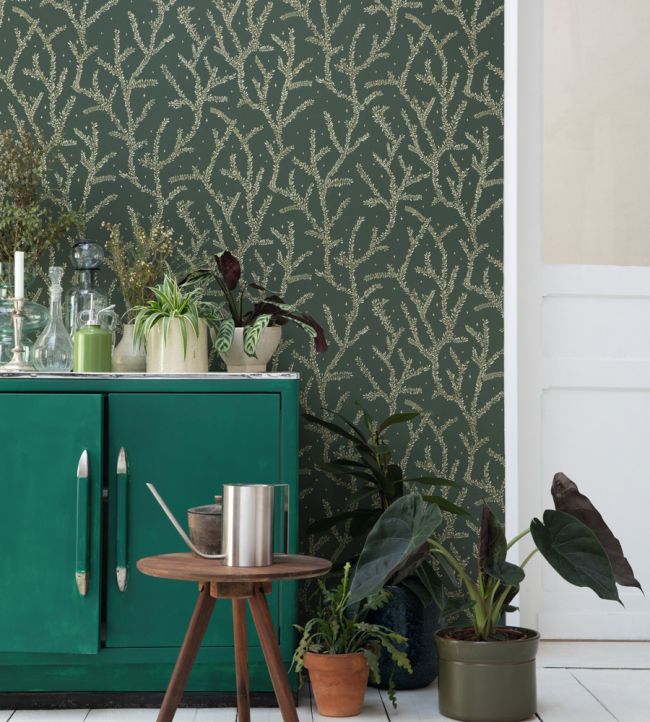 Little Woods Room Wallpaper - Green