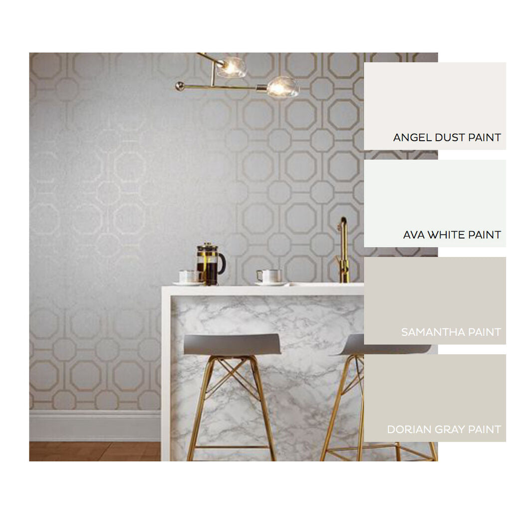 Sashiko Room Wallpaper - White