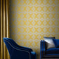 Asian Lattice Room Wallpaper - Yellow