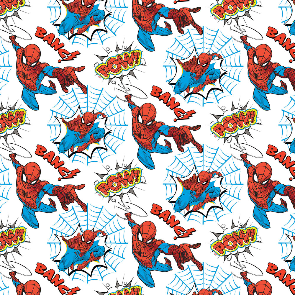 Spiderman Pow! Nursey Wallpaper - Multicolor
