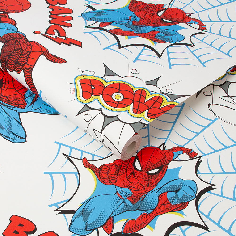 Spiderman Pow! Nursey Room Wallpaper - Multicolor