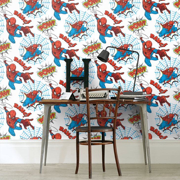Spiderman Pow! Nursey Room Wallpaper 3 - Multicolor