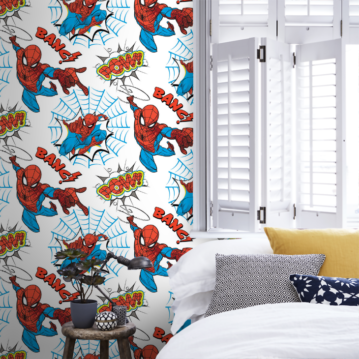 Spiderman Pow! Nursey Room Wallpaper 4 - Multicolor