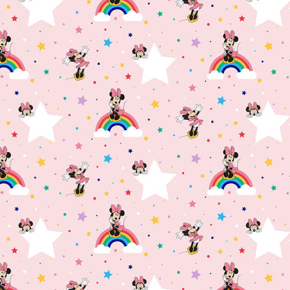 Rainbow Minnie Nursey Wallpaper - Pink