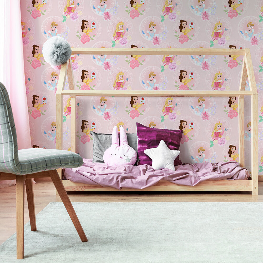 Pastel Princess Nursey Room Wallpaper 2 - Pink