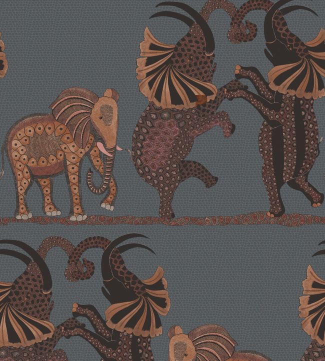 Safari Dance Wallpaper - Blue - Cole & Son