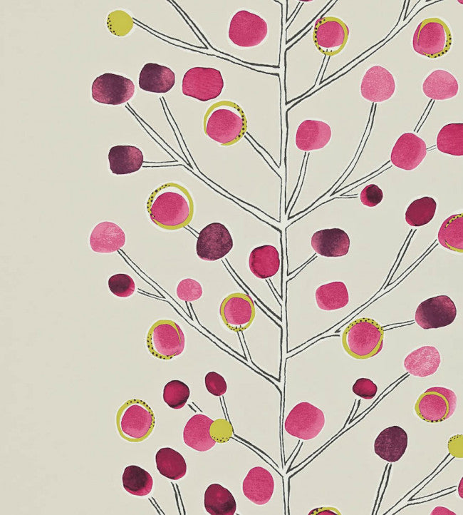 Berry Tree Wallpaper - Pink