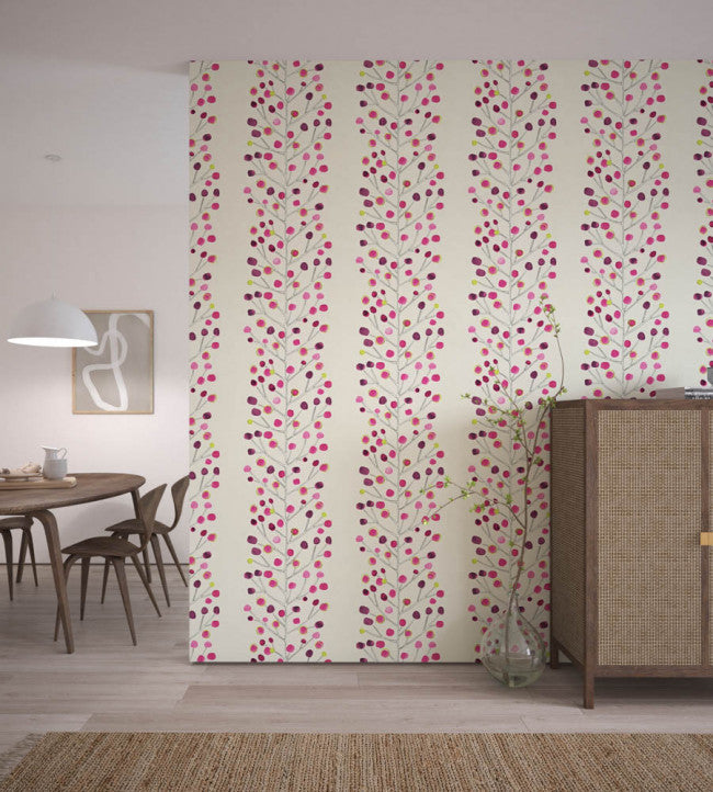 Berry Tree Room Wallpaper - Pink