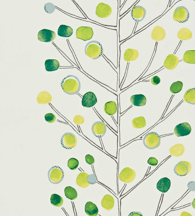 Berry Tree Wallpaper - Green