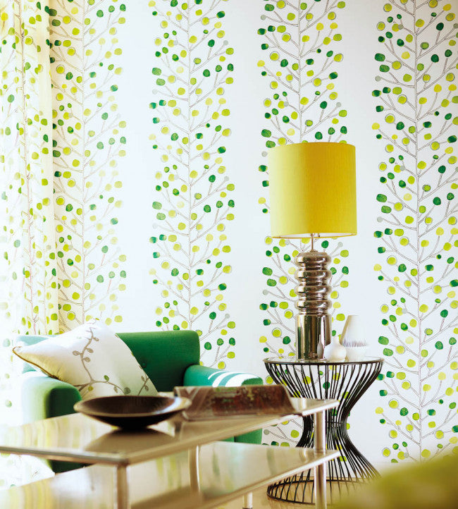 Berry Tree Room Wallpaper - Green