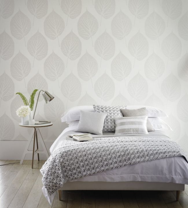 Leaf Room Wallpaper - White