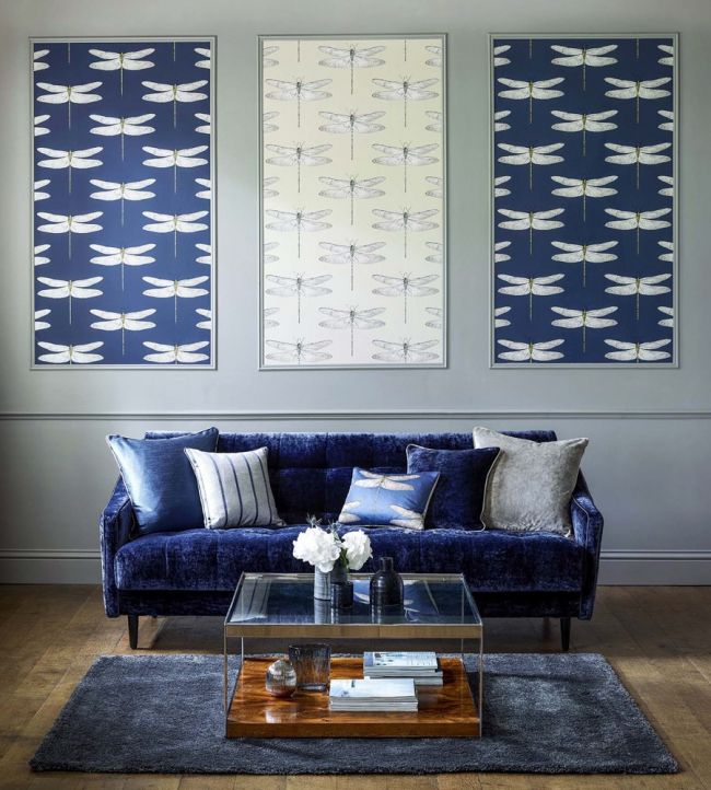 Demoiselle Room Wallpaper - Blue