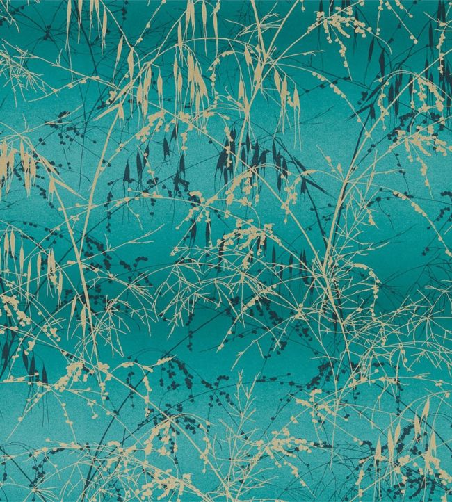 Meadow Grass Wallpaper - Teal 