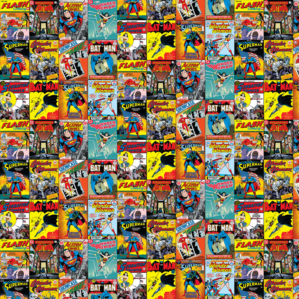 DC Comics Collection Nursey Wallpaper - Multicolor