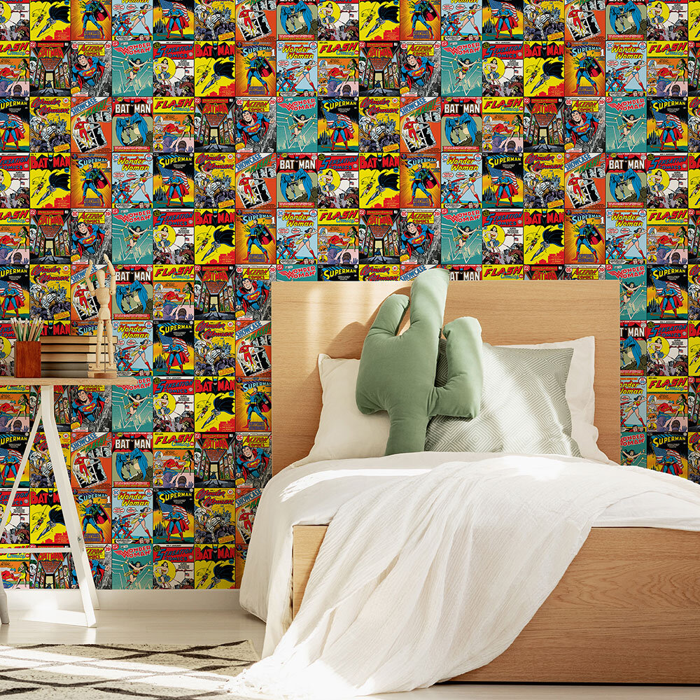 DC Comics Collection Nursey Room Wallpaper 2 - Multicolor