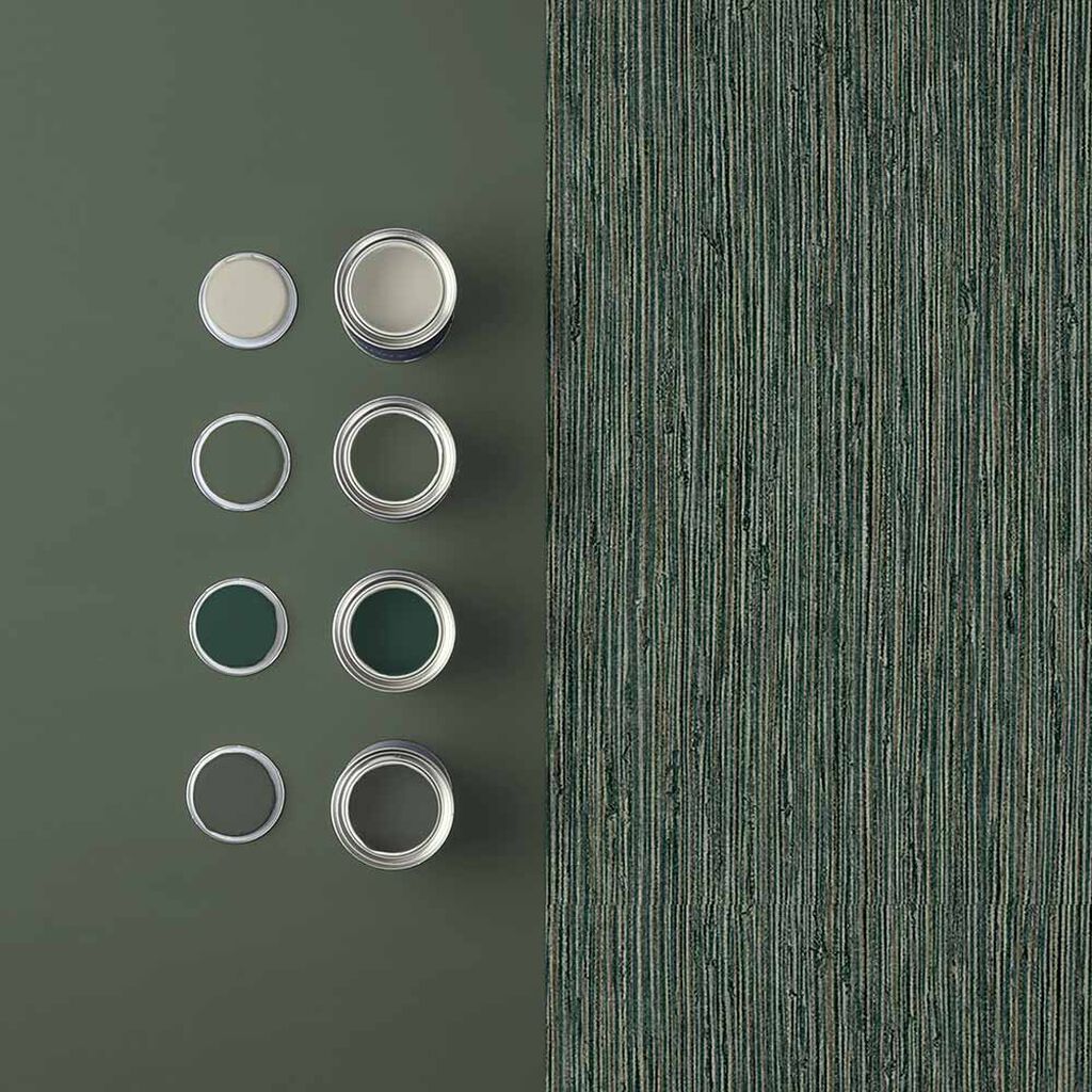 Grasscloth Texture Room Wallpaper 2 - Green