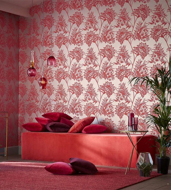 Bavero Room Wallpaper - Red