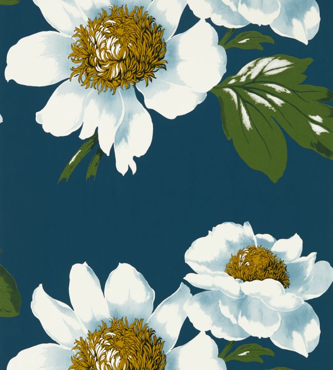 Paeonia Wallpaper - Blue 