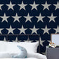 Stars Navy Blue Nursey Room Wallpaper - Blue