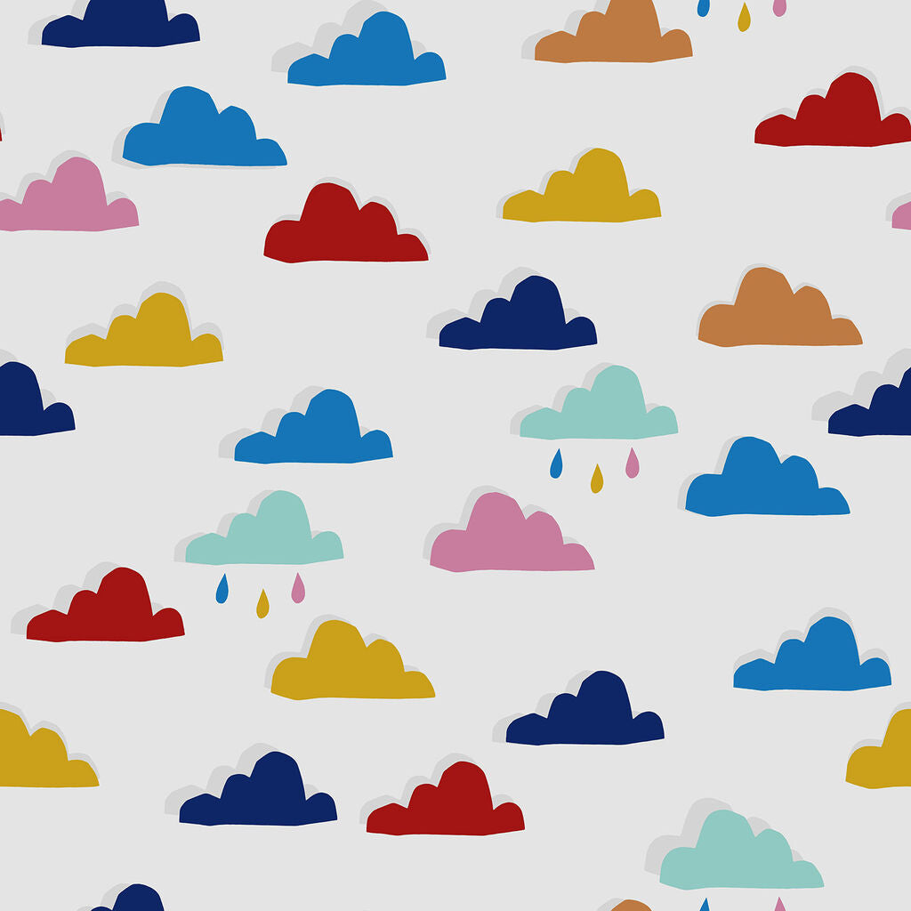 Whatever the Weather Rainbow Nursey Wallpaper - Multicolor