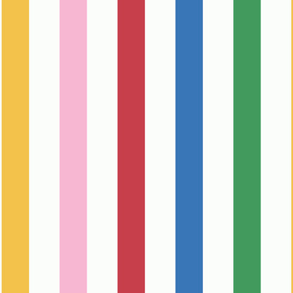 Country Critters Chunky Stripe Nursey Wallpaper - Multicolor