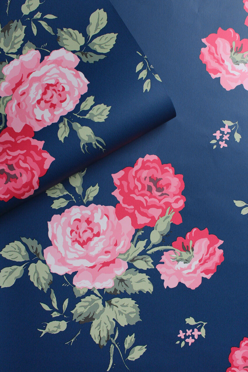 Antique Rose Room Wallpaper - Blue
