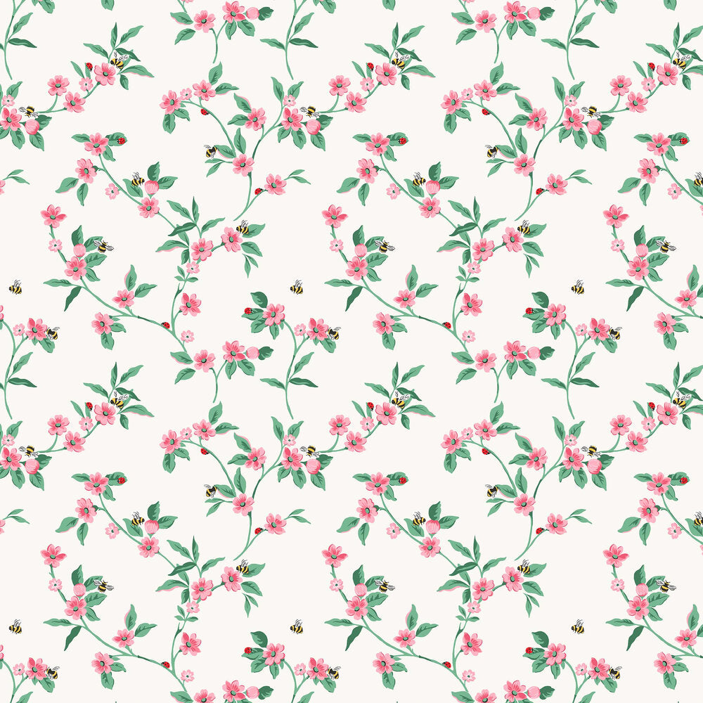 Greenwich Flowers Wallpaper - Pink