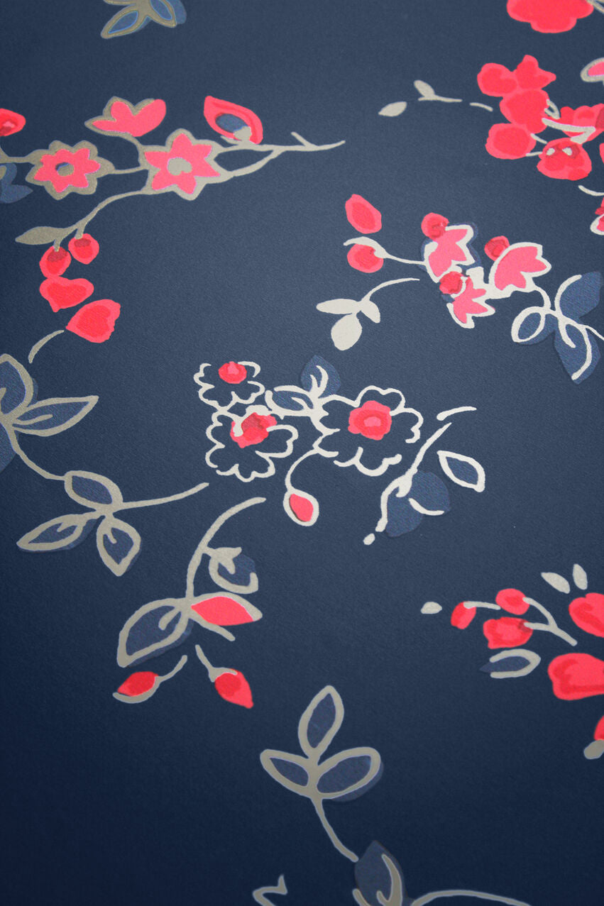 Millfield Rose Room Wallpaper - Blue