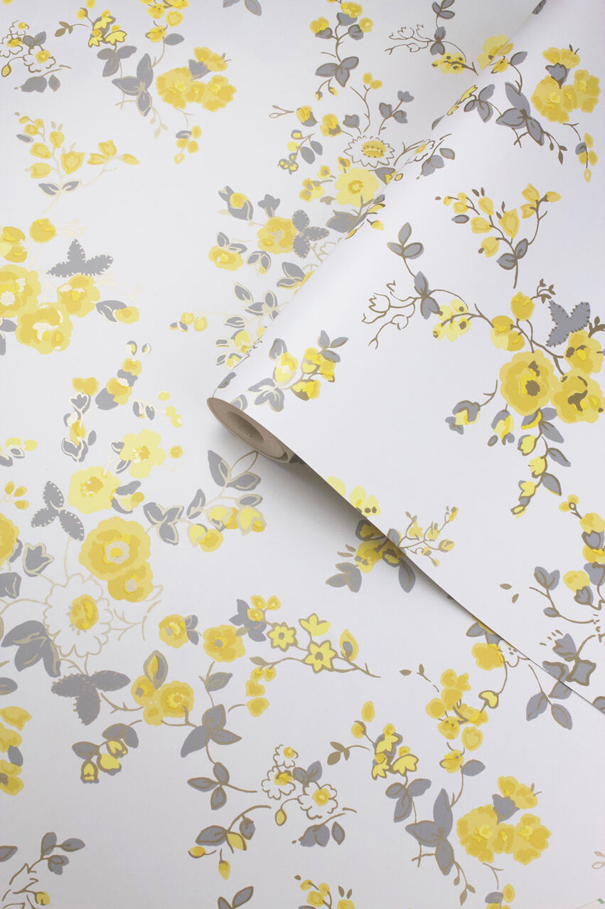 Millfield Rose Room Wallpaper - Yellow