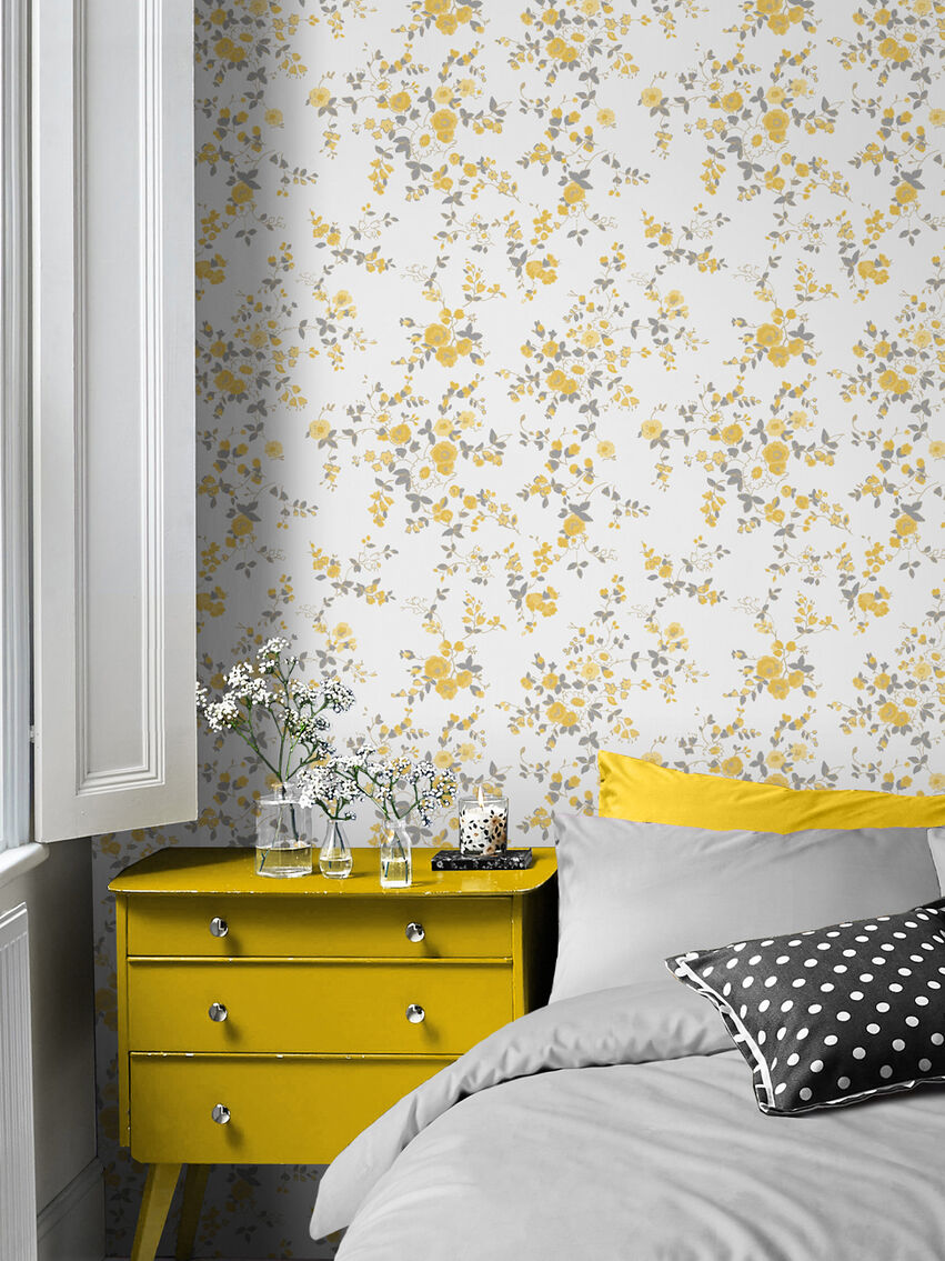 Millfield Rose Room Wallpaper - Yellow