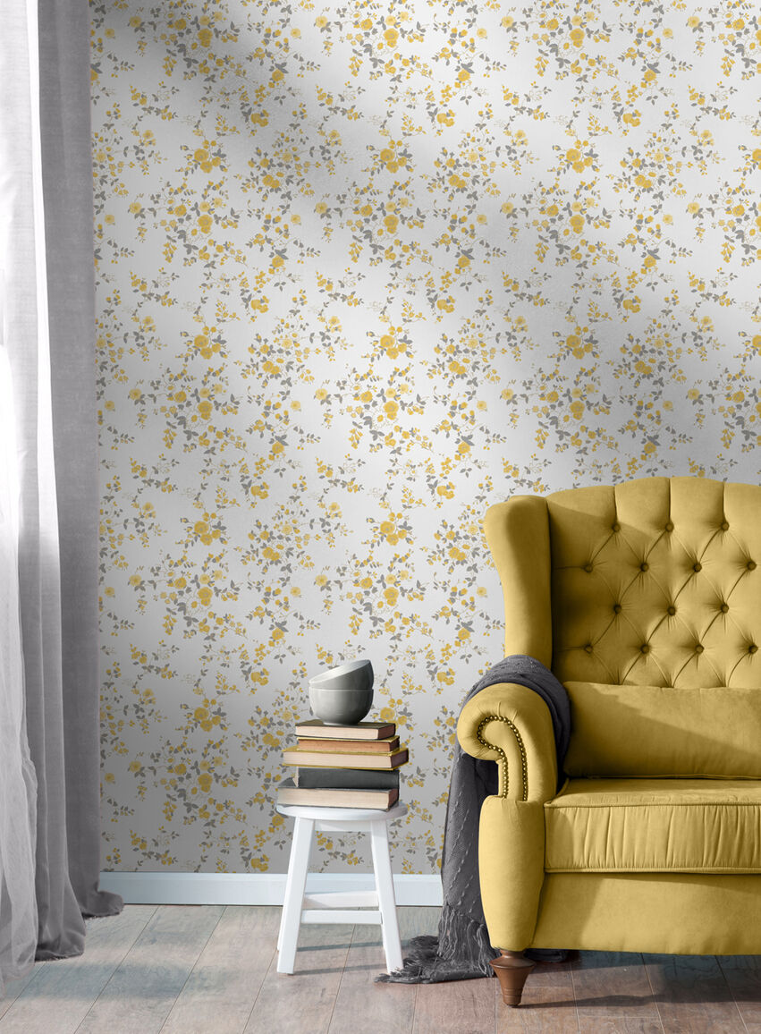 Millfield Rose Room Wallpaper - Yellow