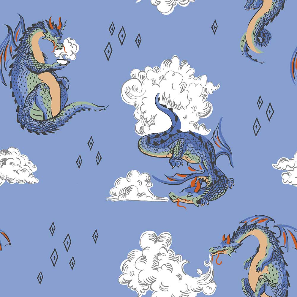 Peace Dragon Kids Wallpaper - Blue