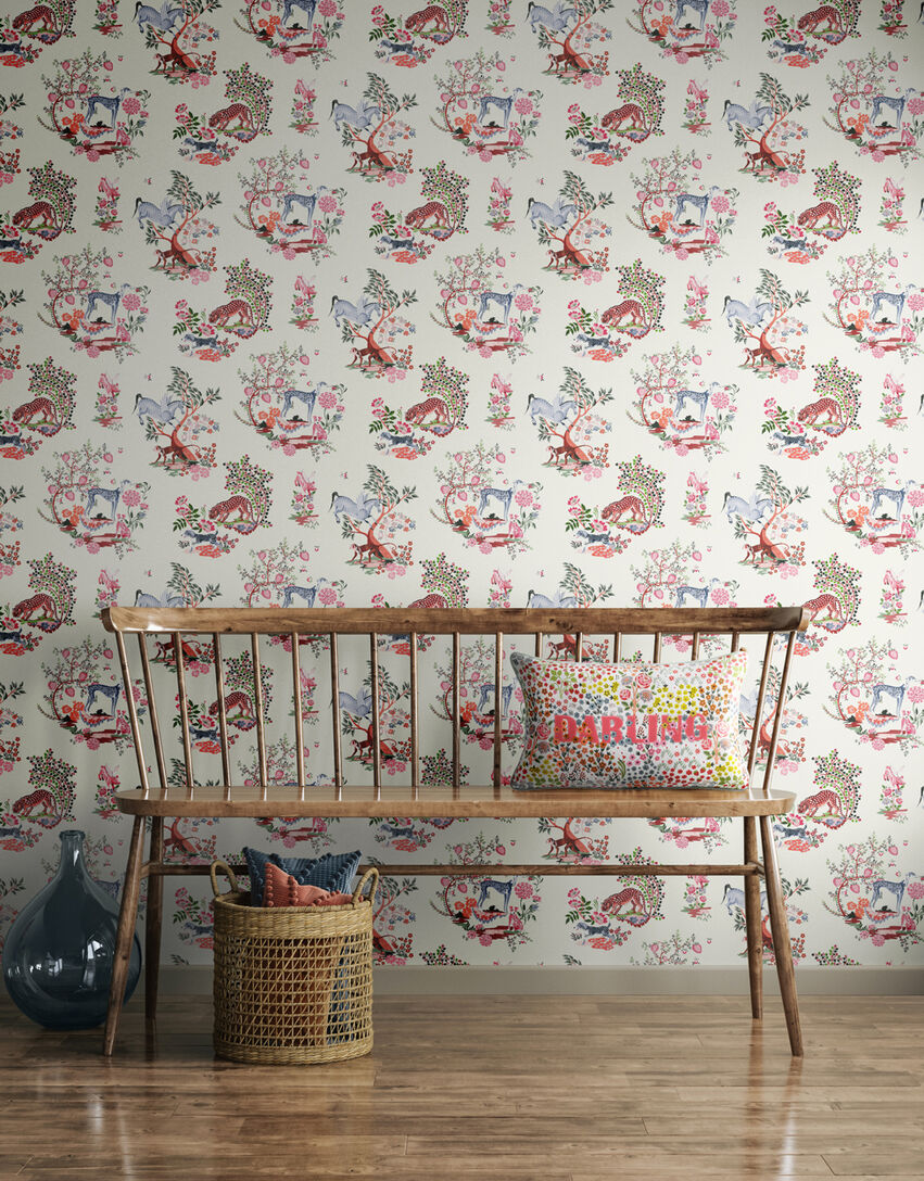 Painted Kingdom Room Wallpaper - Pink