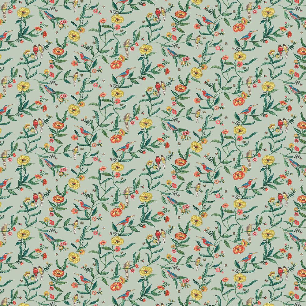 Summer Birds Wallpaper - Green