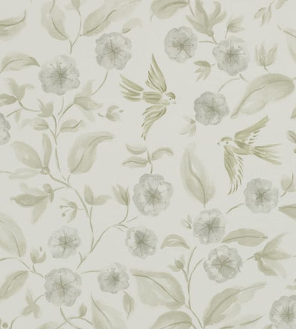 Bird Blossom Wallpaper - Gray