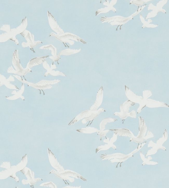 Seagulls Wallpaper - Blue 