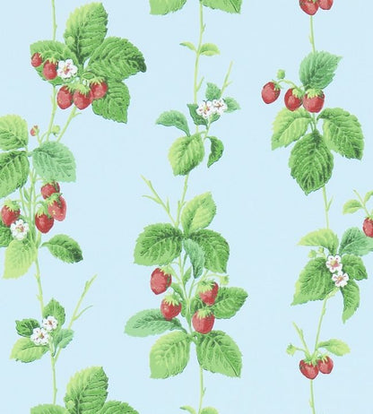 Summer Strawberries Wallpaper - Green