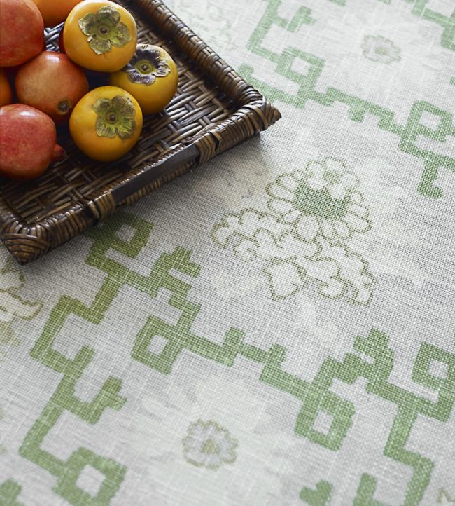 Peony Trellis Room Fabric - Green