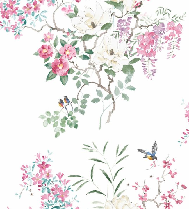 Magnolia & Blossom Panel B Wallpaper - Pink