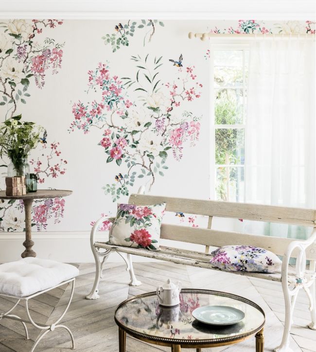 Magnolia & Blossom Panel B Room Wallpaper - Pink