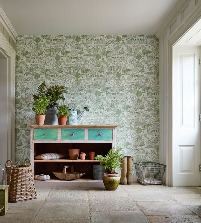 The Allotment Room Wallpaper - Green