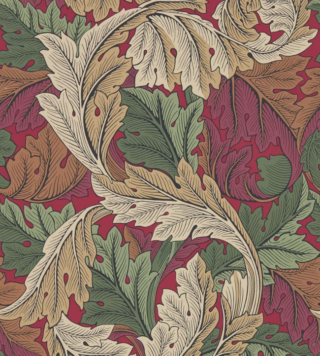 Acanthus Wallpaper - Red