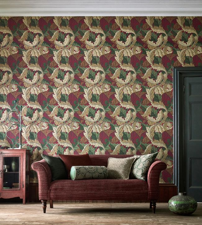 Acanthus Wallpaper - Red