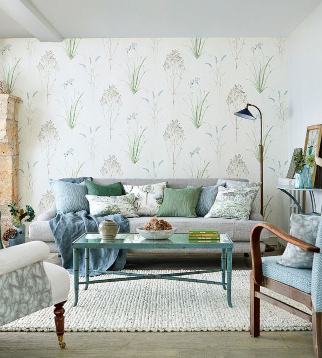 Farne Grasses Room Wallpaper - White